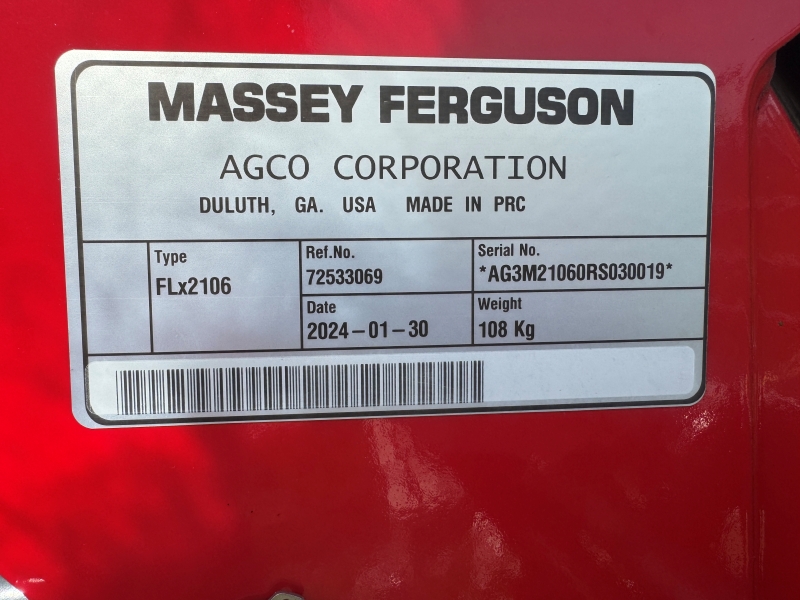 New 2024 Massey Ferguson FLX2106 loader at Baker & Sons Equipment in Ohio