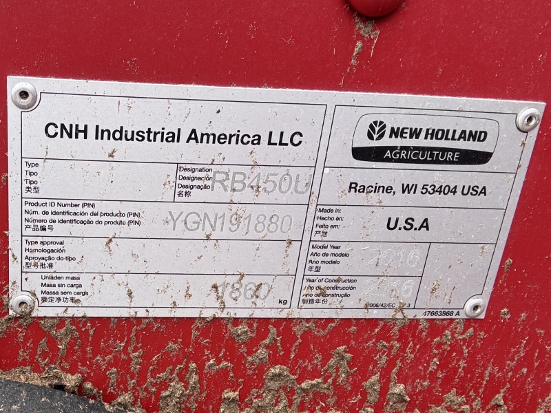 2016 New Holland RB450U round baler at Baker & Sons Equipment in Ohio