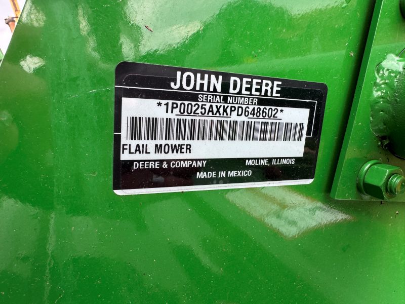 Used John Deere 25A flail mower for sale at Baker and Sons in Ohio