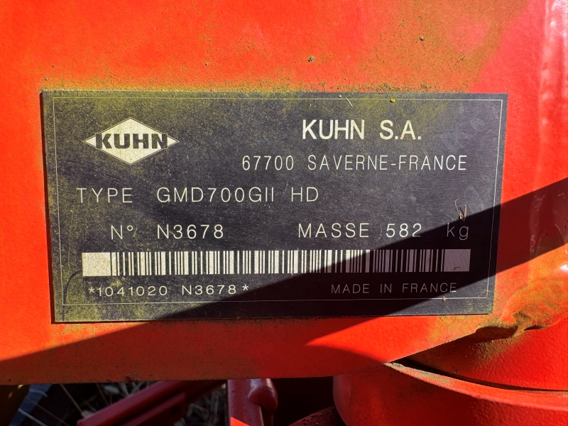 2014 Kuhn GMD700GII HD disc mower for sale at Baker and Sons in Ohio
