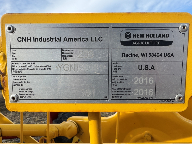 2016 New Holland 256 rake in stock at Baker and Sons Equipment in Ohio