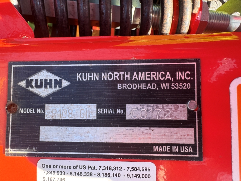 2017 Kuhn SR108GII rake for sale at Baker & Sons Equipment in Ohio