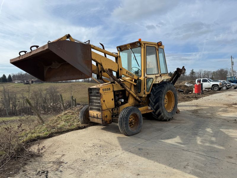 Used Ford 555B tractor loader backhoe for sale at Baker & Sons Equipment in Lewisville, Ohio