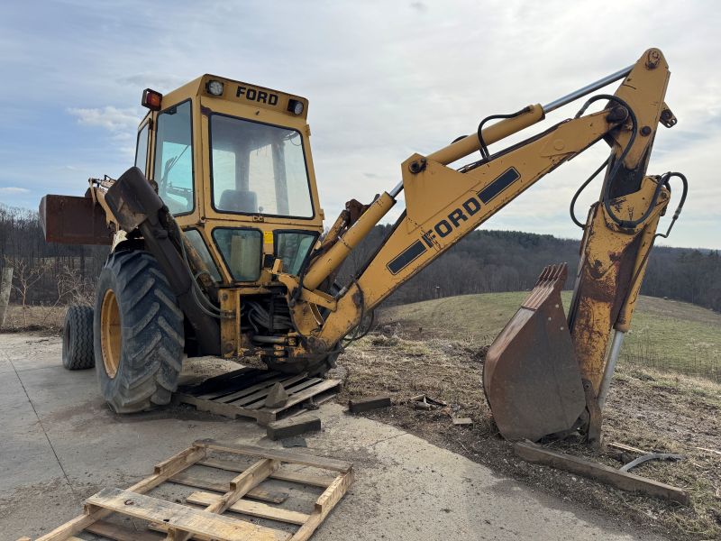 Used Ford 555B tractor loader backhoe for sale at Baker & Sons Equipment in Lewisville, Ohio