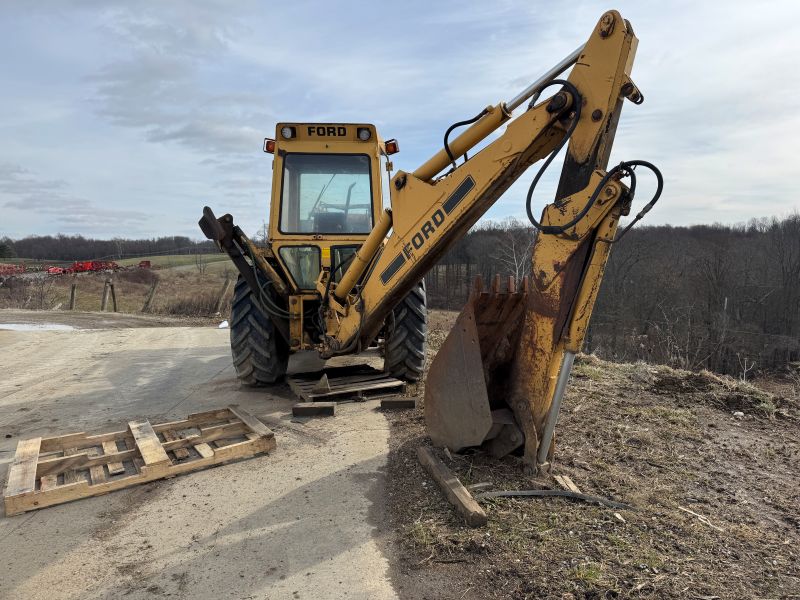 Used Ford 555B tractor loader backhoe for sale at Baker & Sons Equipment in Lewisville, Ohio