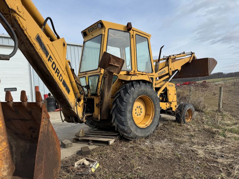 Used Ford 555B tractor loader backhoe for sale at Baker & Sons Equipment in Lewisville, Ohio