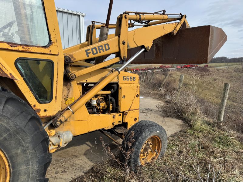 Used Ford 555B tractor loader backhoe for sale at Baker & Sons Equipment in Lewisville, Ohio