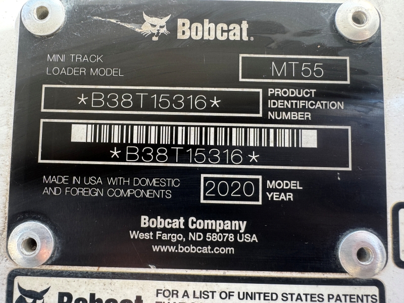 2020 Bobcat MT55 mini track skidsteer for sale at Baker & Sons Equipment in Ohio