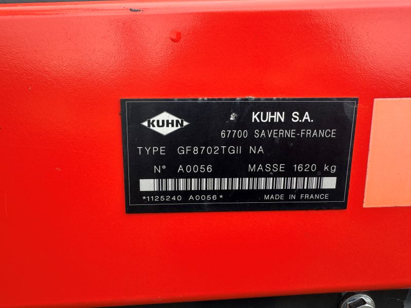 2015 Kuhn GF8702TGF tedder at Baker & Sons Equipment in Ohio