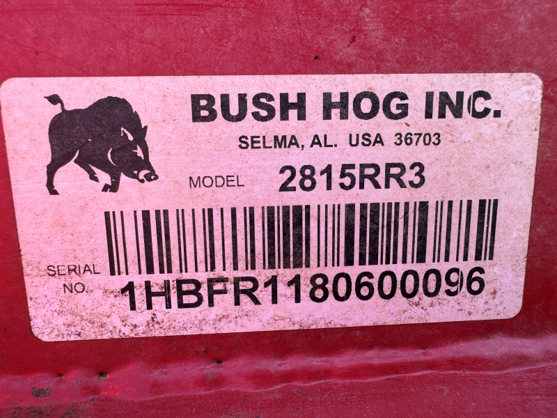 2018 Bush Hog 2815-3 rotary mower for sale at Baker & Sons in Ohio