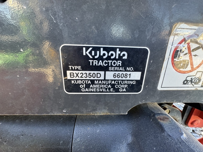 2007 kubota bx2350d tractor for sale at baker and sons equipment in ohio