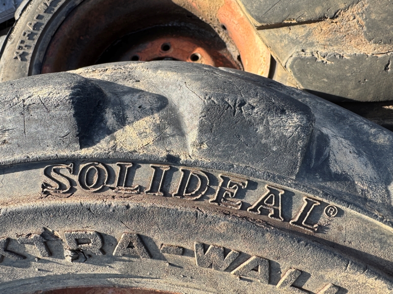 Used Solideal 10X16.5 skidsteer tires in stock at Baker & Sons in Ohio