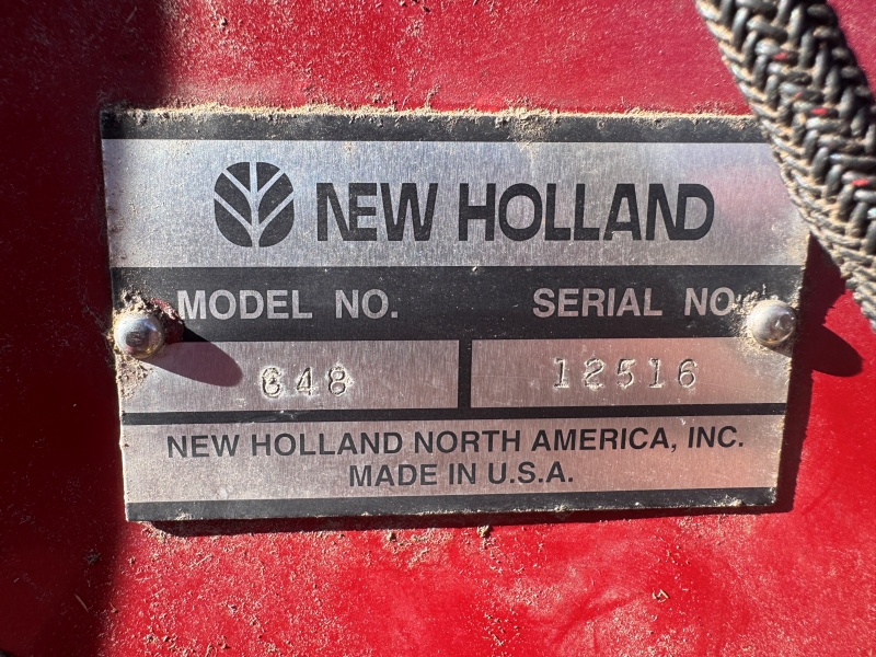 2002 New Holland 648 round baler for sale at Baker & Sons Equipment in Ohio